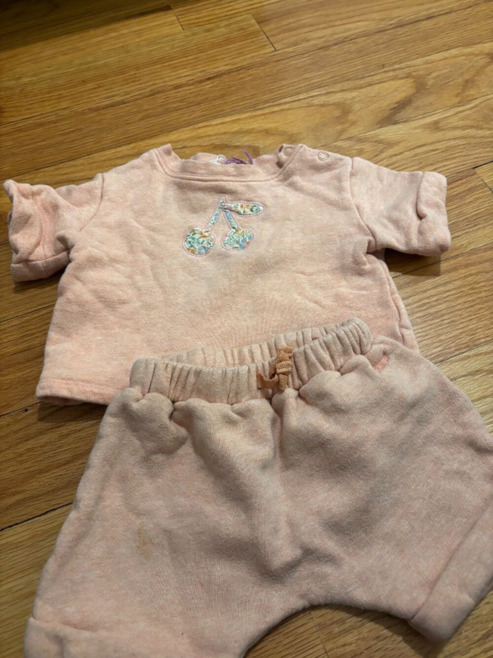 Bonpoint girls peach sweatshirt set 18 months